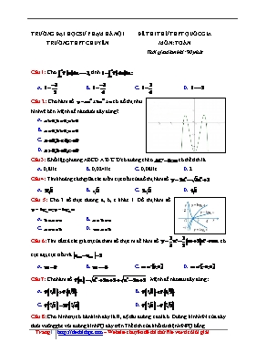 Đê thi thư THPT quôc gia môn học Toan học 12